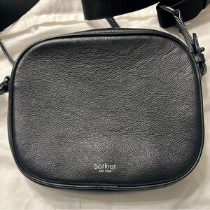 Botkier Black Grunge Moto Edgy Leather Crossbody Bag